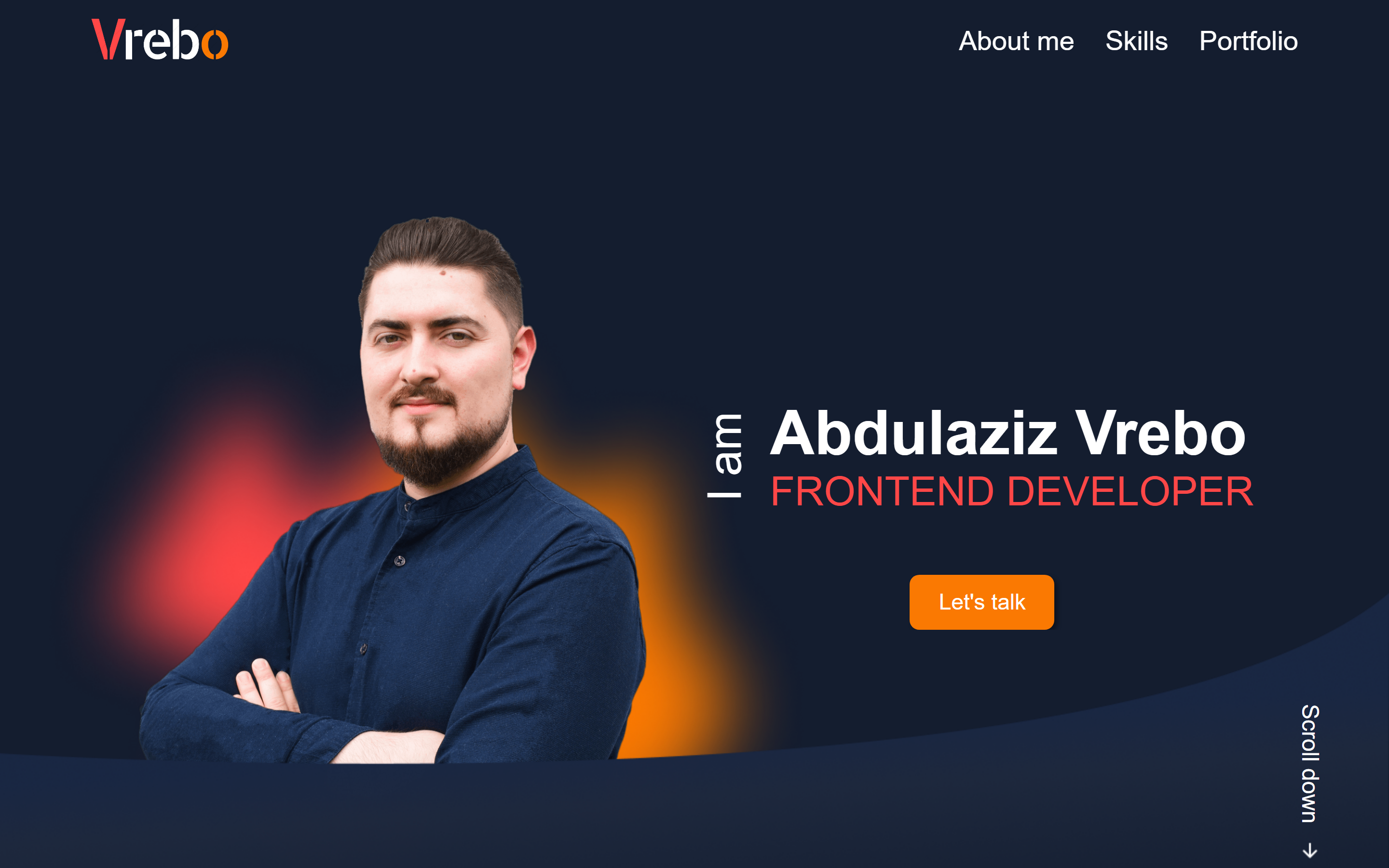 Screenshot des alten Portfolios von Abdulaziz Vrebo aus dem Jahr 2023